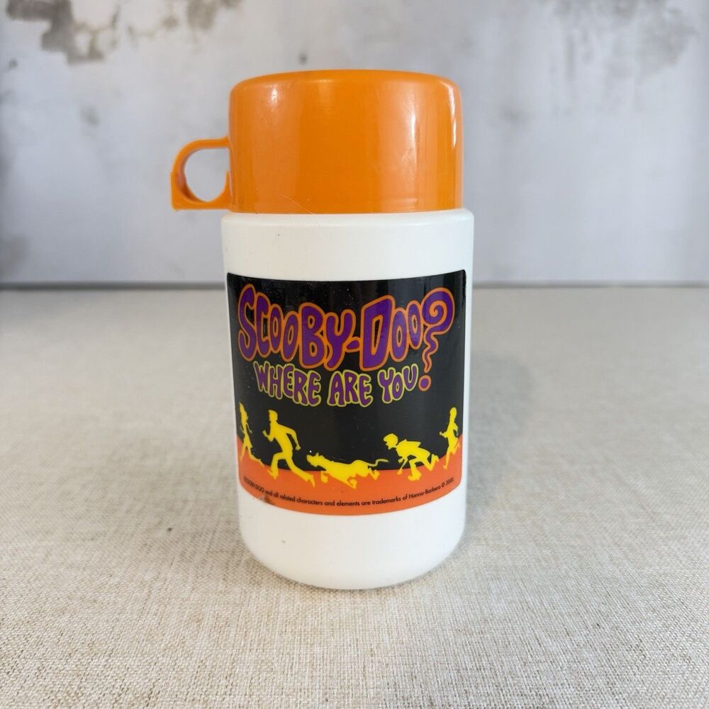 Vintage 2000 Scooby Doo Thermos Orange Lid Where Are You Y2K Hanna Barbera